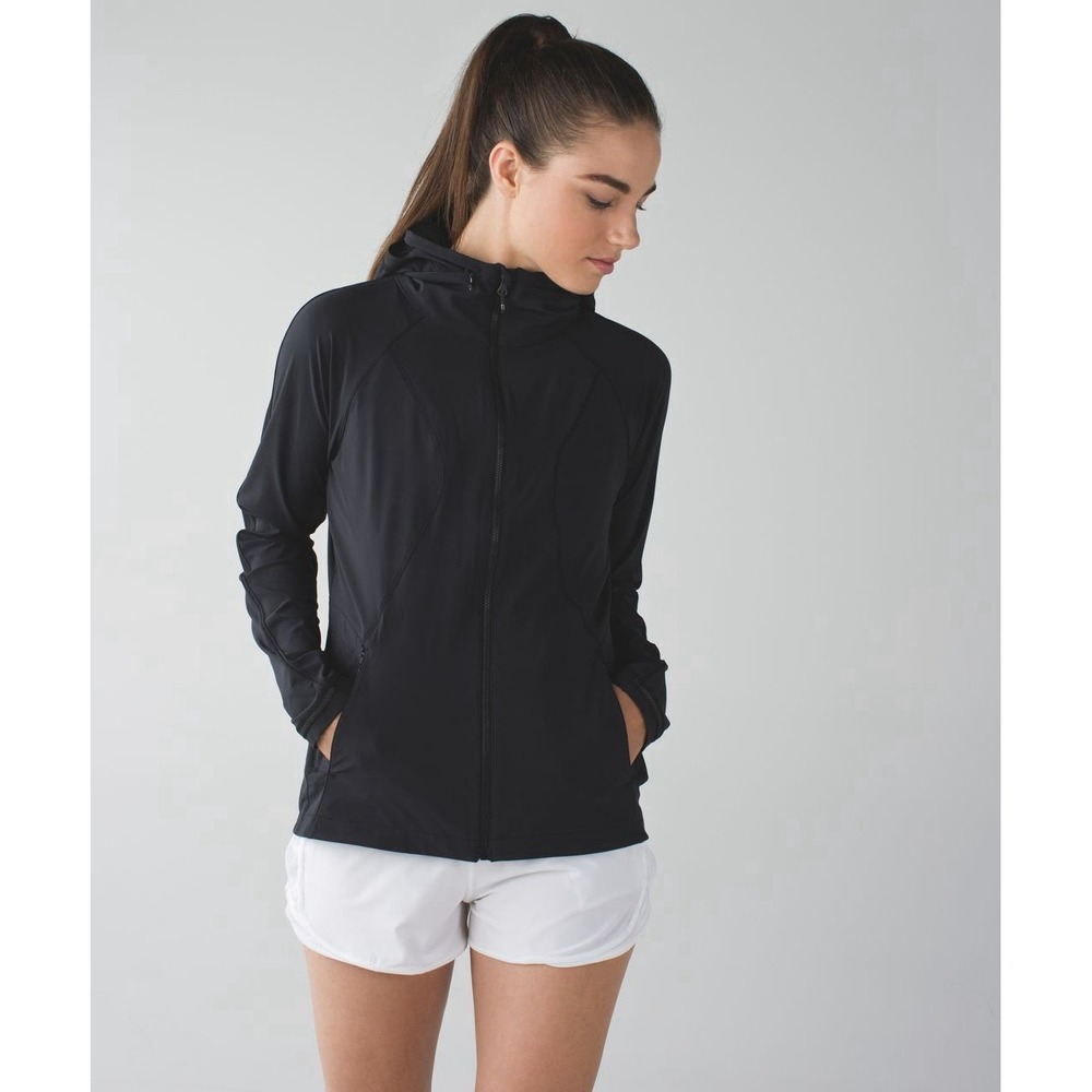 Lululemon Go The Distance Black Jacket Women's 10 Hoodie Athleisure Sporty
